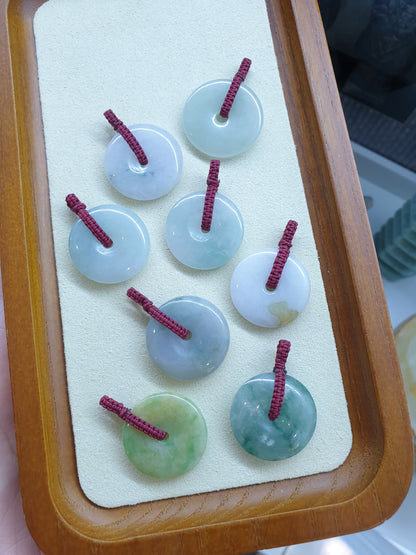Jade Ping An Kou Pendant (1.5 - 2 cm) (Random Pick) | Fei Cui - Type A Jadeite | Handwoven Thread Bail