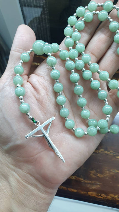 Jade Beads Rosary 27inch - Type A Natural Light Green Jadeite