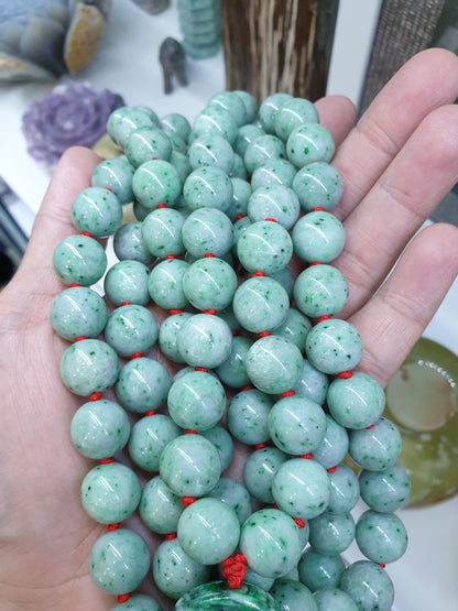 108 Beads Premium Jade Japa Mala | Type A Natural Jadeite | Handcrafted Meditation Beads