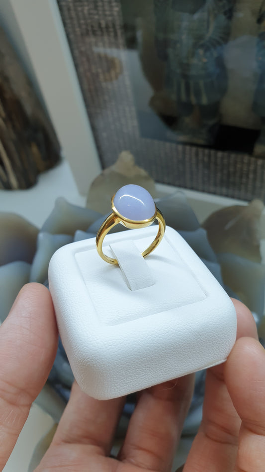 Ethereal Lavender Jade Ring (S 5.75 US) | Solid 18K Gold | Type A Natural Jadeite