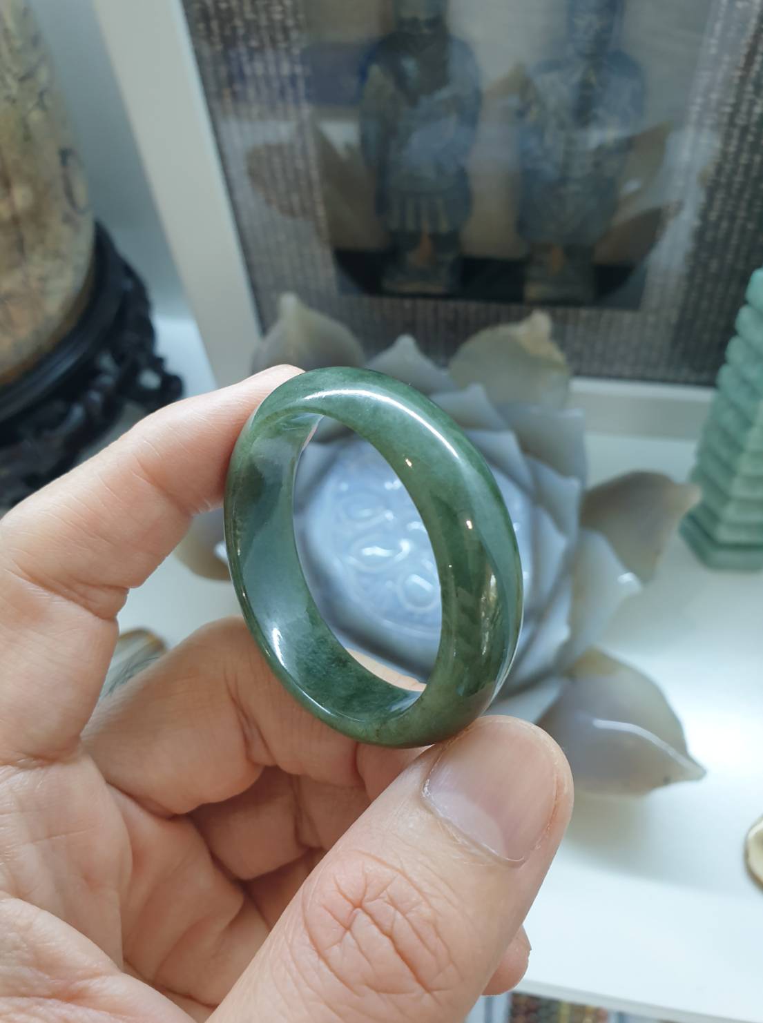 Kiddie Size Jade Bangle S38.5 Natural Green Fei Cui Type A Myanmar Jadeite