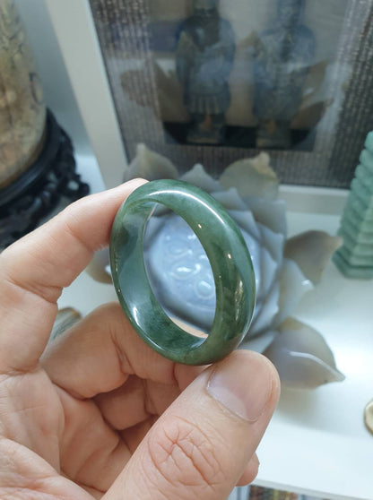 Kiddie Size Jade Bangle S38.5 Natural Green Fei Cui Type A Myanmar Jadeite