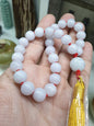 Jade Japa Mala | White Beads - Type A Jadeite | Handcrafted Lucky  Charms Ideal for Gifting 🎁