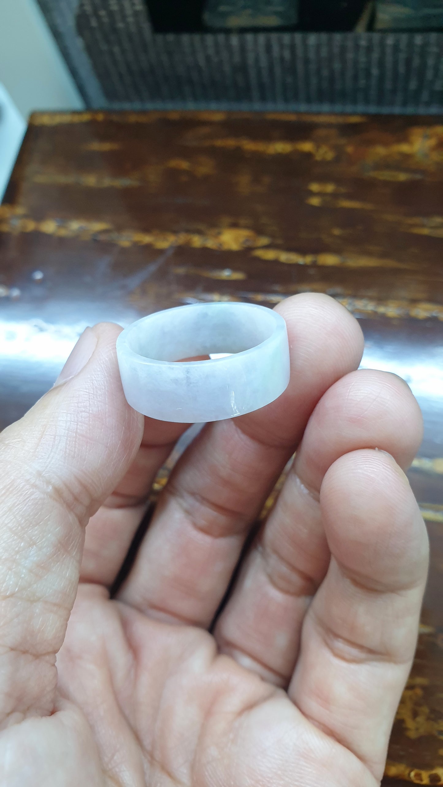 Lavender Jade Flat Band Ring Type A Natural Jadeite Sizes 9.5 to 11 US
