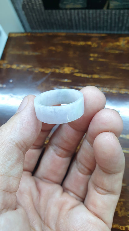 Lavender Jade Flat Band Ring Type A Natural Jadeite Sizes 9.5 to 11 US