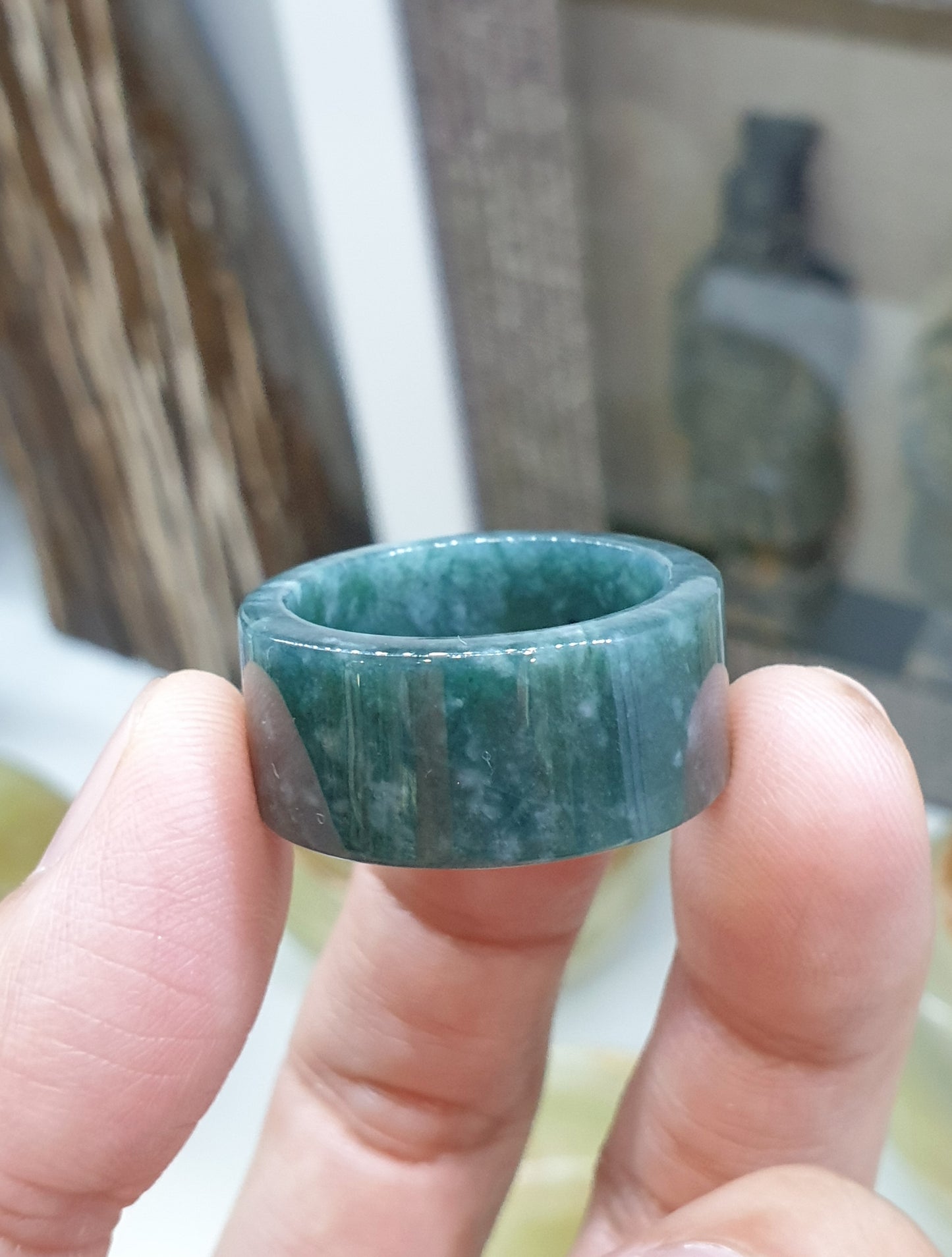 Gent's Style - Blue Jade Ring (12 US) | Type A Natural Jadeite
