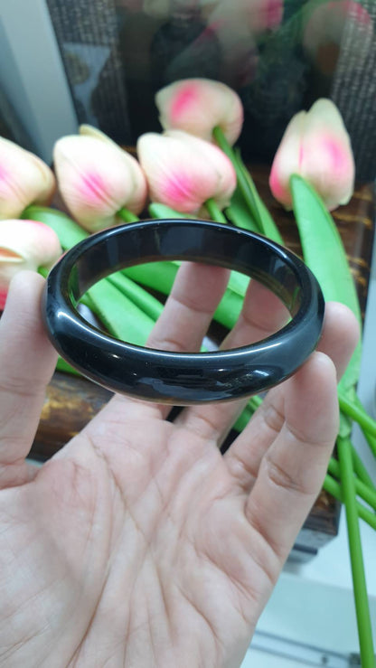 Blue Tiger's Eye Bangle (Size 61) | Natural Stone Bracelet