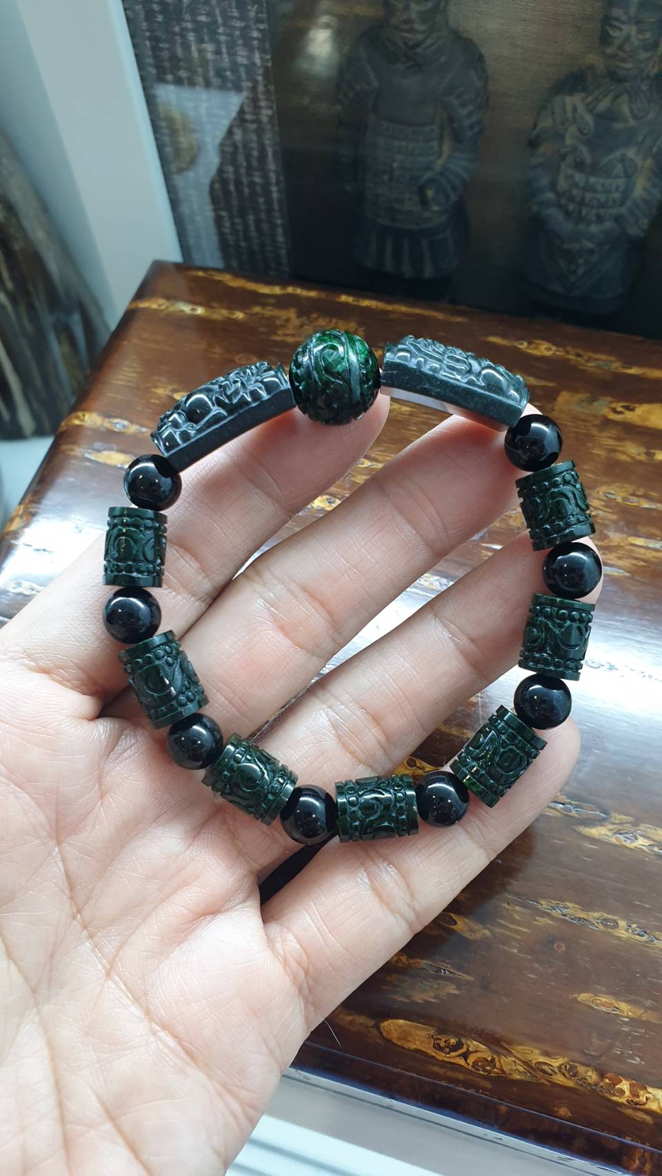 Jade Pixiu & Ru Yi Charmbracelet (17.5 cm) | Type A Natural Jade | His or Hers Luckycharm Jewelry