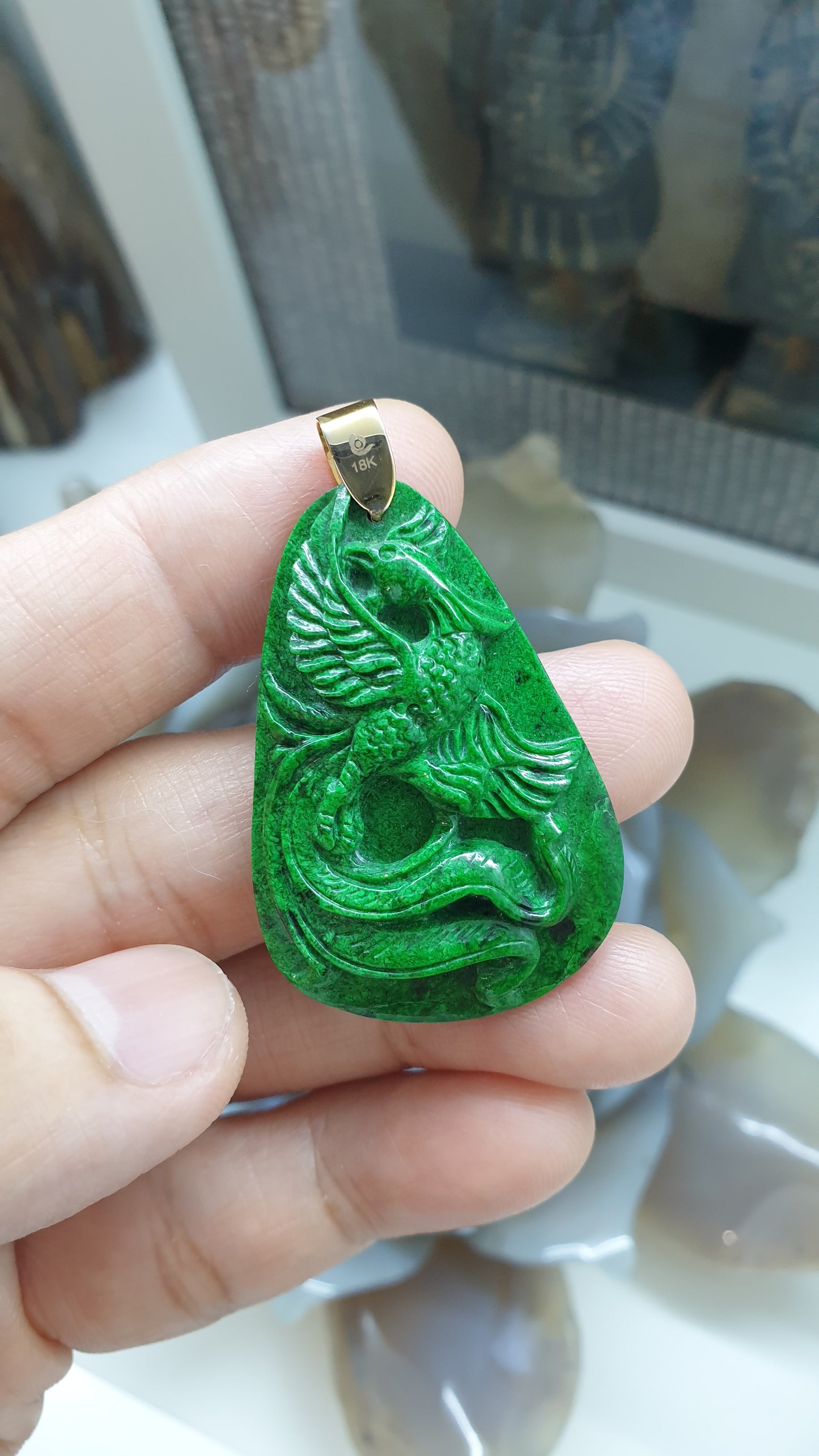 Dragon Phoenix Pendant | Mawsitsit & 18K Gold | His or Hers Statement Jewelry