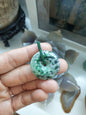 Jade Ping An Kou Pendant (3 cm) (Random Pick) | Fei Cui - Type A Jadeite | Handwoven Thread Bail