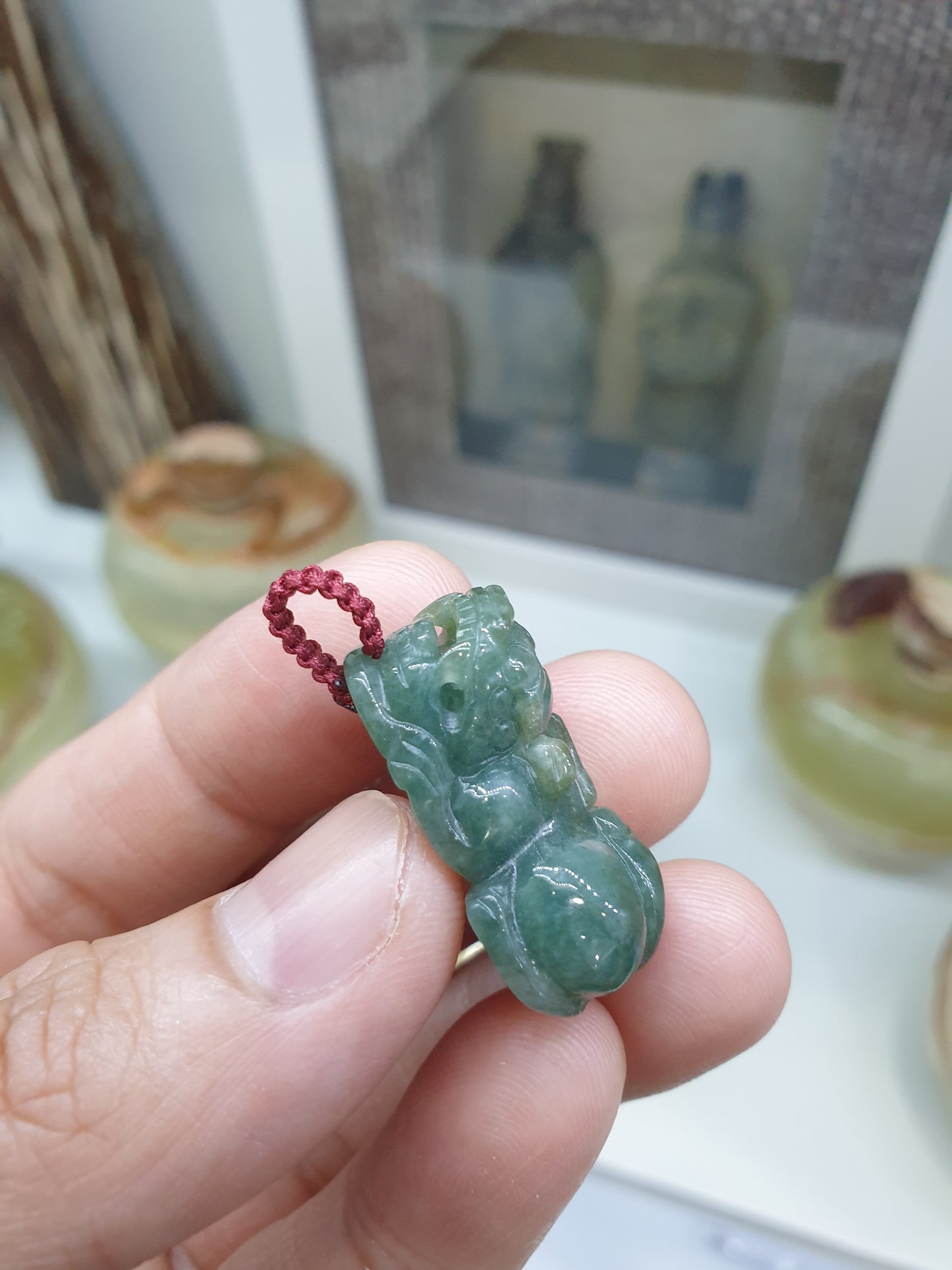 Jade Pixiu Pendant (Random Pick) | Fei Cui - Type A Jadeite | Handwoven Thread Bail