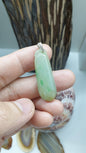 Jade Pea Pod Pendant | Fei Cui - Type A Jadeite | Sterling Silver Bail