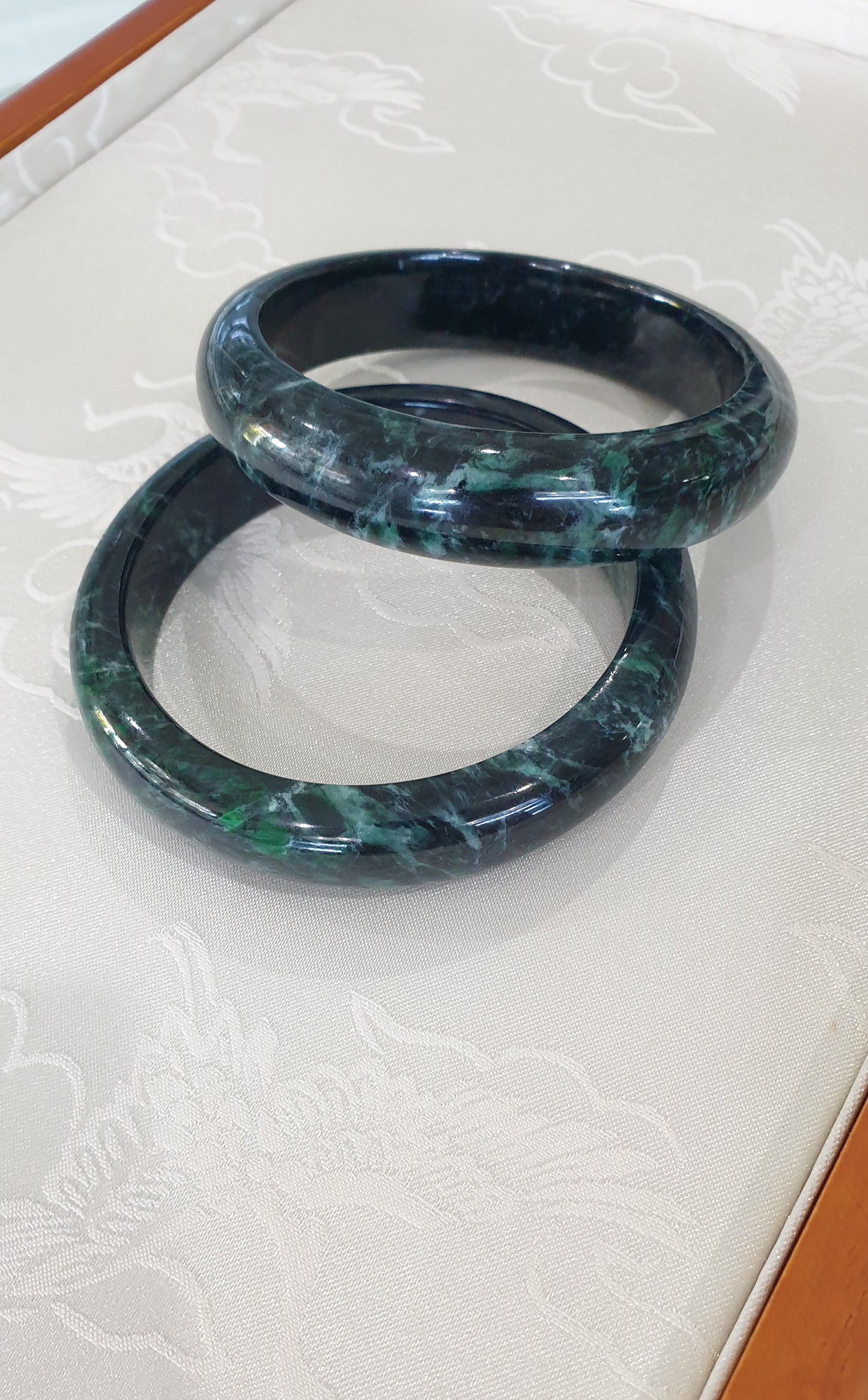 Black Mawsitsit Stone Bangle (Two-toned)(S 64.5) | Type A - Natural Mawsitsit | Rare Collector's Pieces