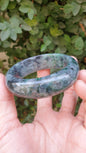 Natural Black Green Jadeite Bangle S57 Fei Cui Type A Myanmar Jade