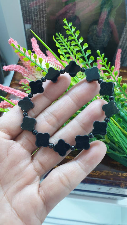 Black Jade Good Luck Bracelet (16.5 cm) | Type A - Natural Jade Beads