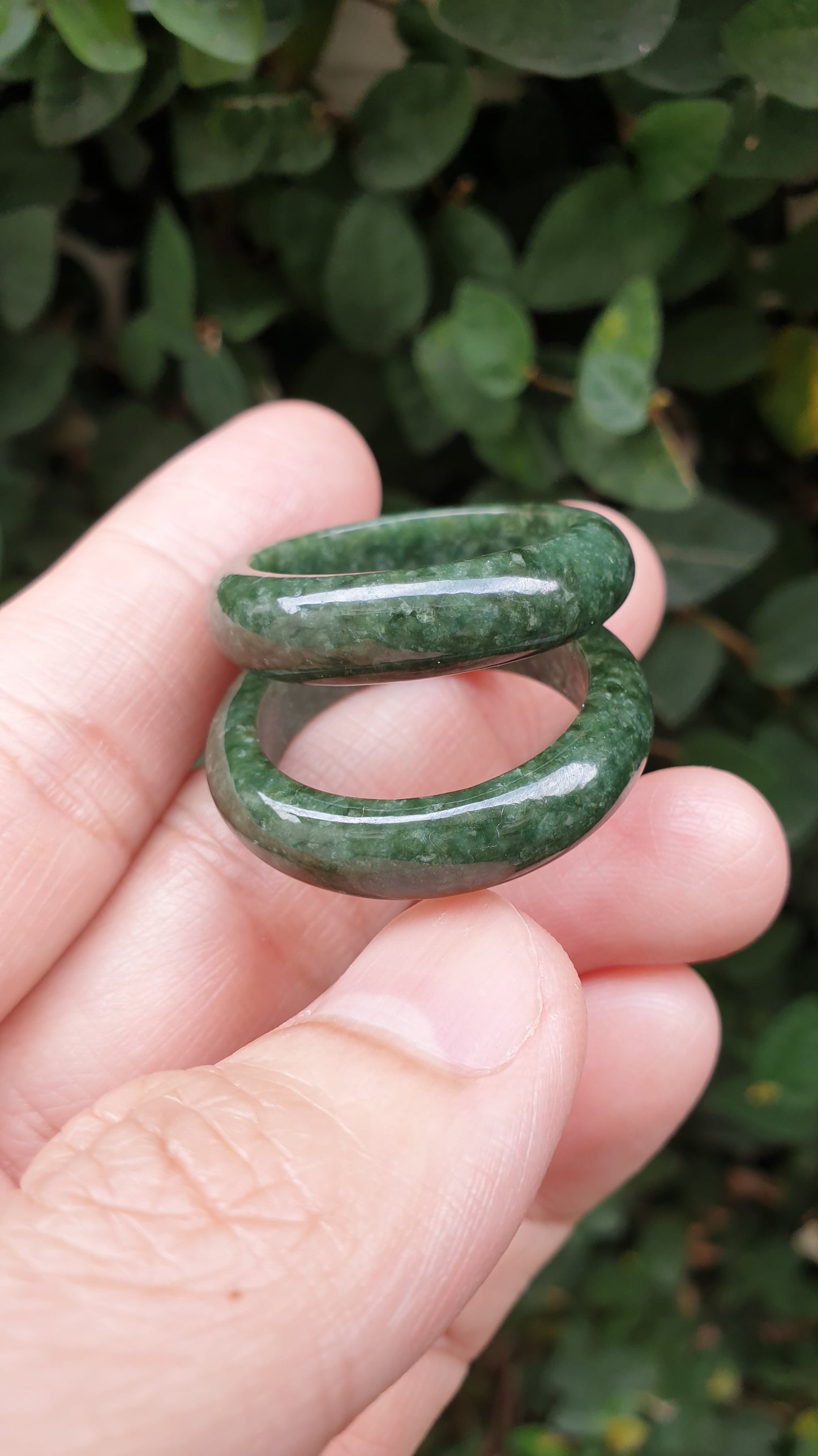 Plus Size Green Jade Rings 15US Type A Natural Burma Jadeite