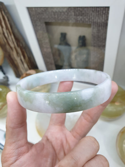 Plus Size Jade Bangle Square Cut Type A Jadeite Size 78-79