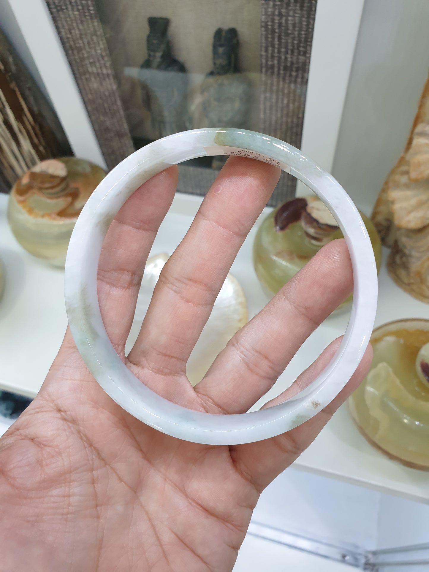 Plus Size Jade Bangle Square Cut Type A Jadeite Size 78-79