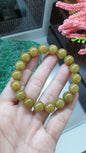 Honey Brown Jade Bracelet 17cm Type A Myanmar Jadeite His or Hers Beaded Wristband