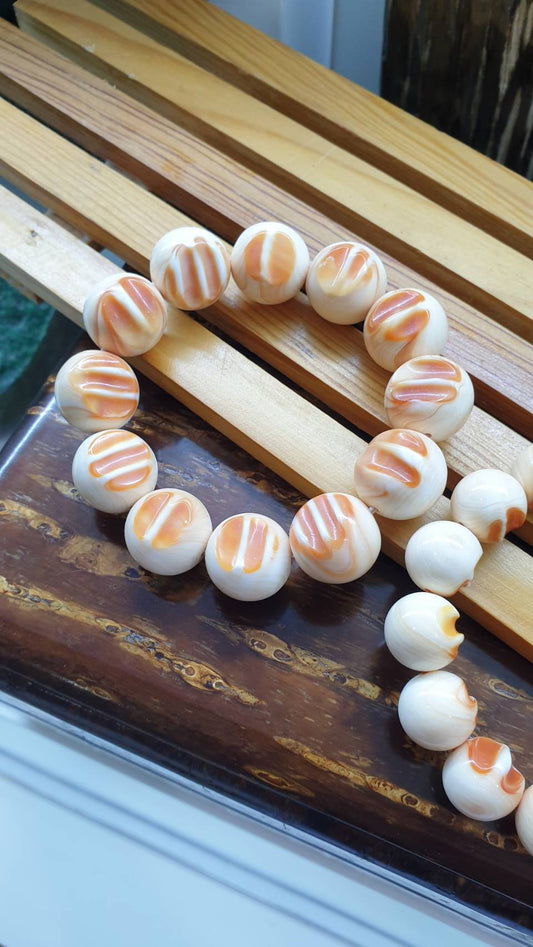 Conch Summer Bracelets 17 cm - Natural Shell, Large Beads