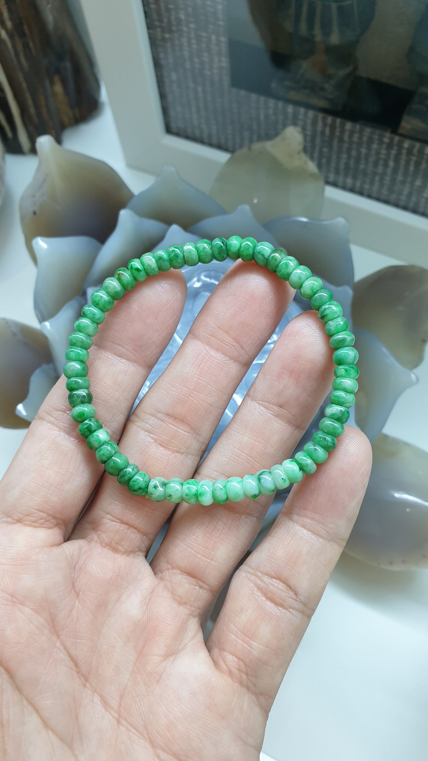 Abacus Beads Jade Bracelet | Type A Fei Cui Jadeite | His or Hers Wealth Magnet Bracelet