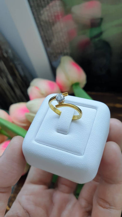 Solitary Diamond Ring (5 US) | Solid 18K Gold | Giftable🎁 Lady's Ring