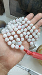 108 Beads Japa Mala - White Jade Lotus  Beads | Type A Natural Jadeite | Handcrafted Meditation Beads