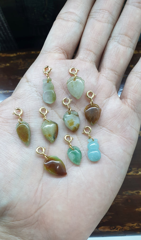 Jade Lucky Charm pendant (Selection) | Solid 18K Gold Lobster Lock | Type A Natural Jadeite