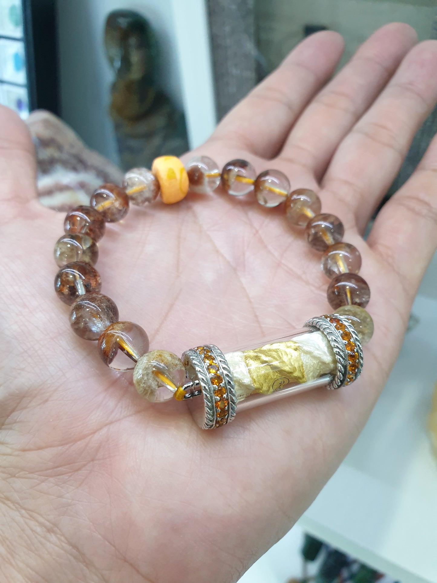 Sarika Roi Rang Charmbracelets 17cm, Natural Gemstones and Sterling Silver