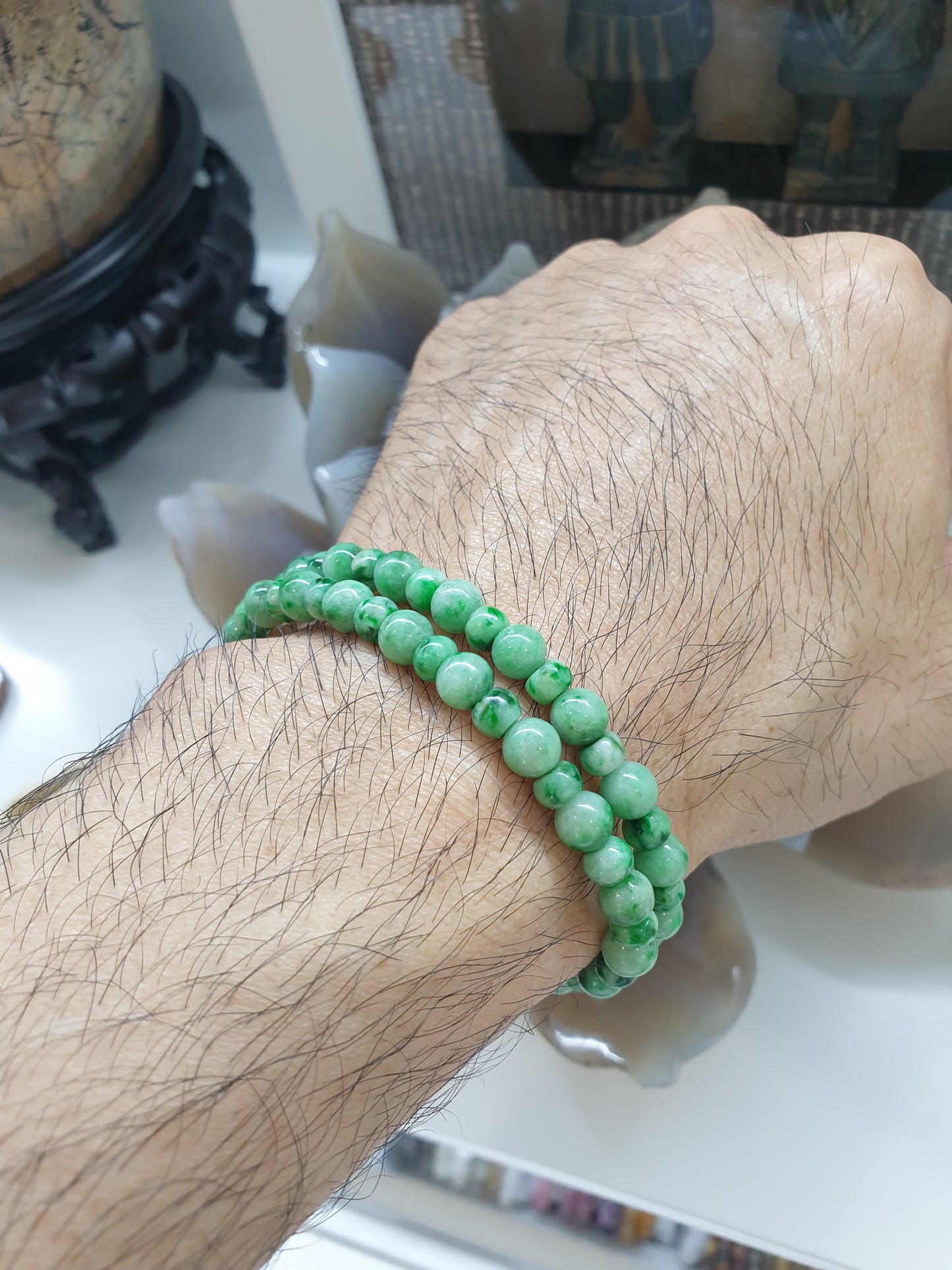 Abacus & Round Beads Jade Bracelet | Type A Natural Jadeite | His or Hers Wrist Candy