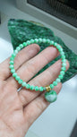 9K Solid Gold Moss in Snow Jade Apple Charm Bracelet 17cm Fei Cui Type A Jadeite
