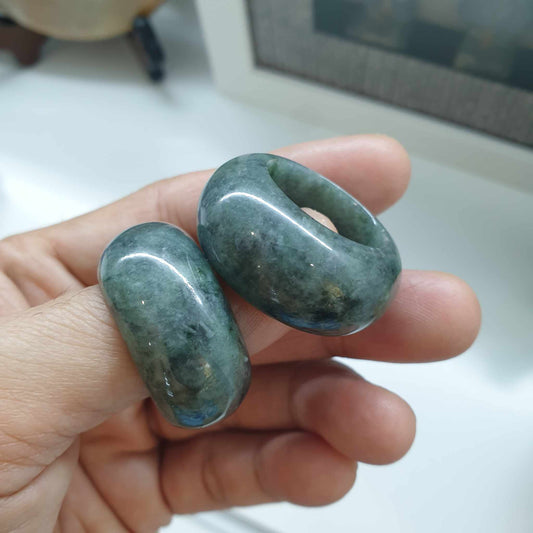 Gray Jade Domed Ring (12.25 US) | Type A Natural Jadeite