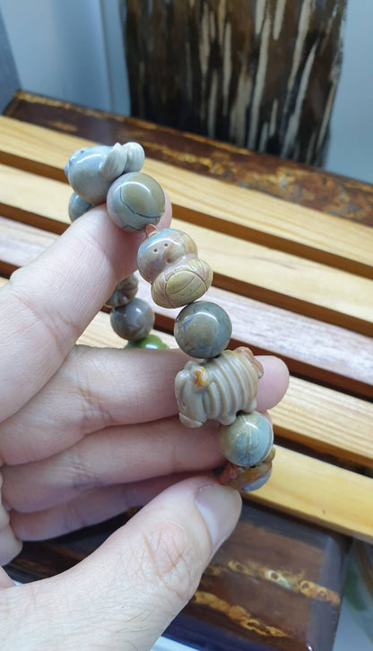 Alxa Jasper Random Charm Bracelet 16 cm - Natural Semiprecious Stone Beads