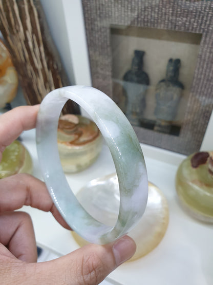 Plus Size Jade Bangle Square Cut Type A Jadeite Size 78-79