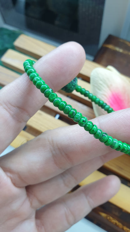 Mawsitsit Abacus Beads Bracelet 17cm Jadeite Ru Yi Charm Natural Myanmar Jade