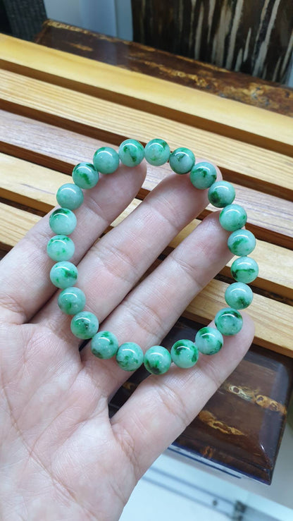 Type A Jadeite Beads Bracelets 17cm - Fei Cui Natural Myanmar Jade