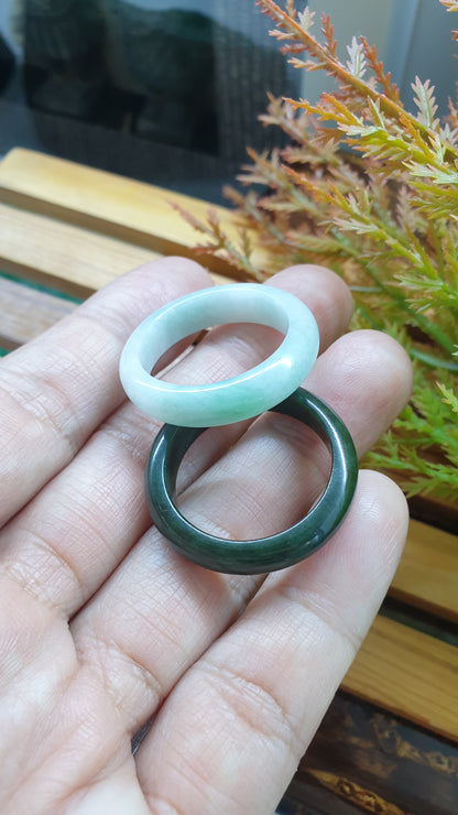 Plus Size Natural Jade Rings 15US Fei Cui Type A Myanmar Jadeite