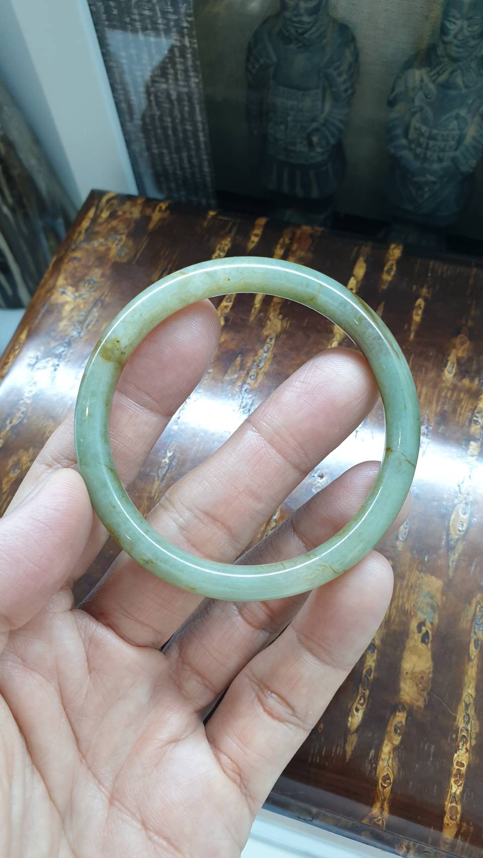 Smoky Honey Jade Cylindrical Bangle (Size 54 - 55) | Type A Natural Jadeite