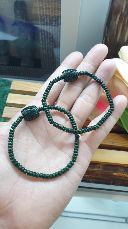 Jade Fortune Magnet Bracelets 17cm Abacus Beads Ru Yi Cylinder Fei Cui Natural Jadeite