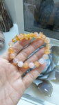 Peach Agate Wrist Candy Bracelets 17 cm - Natural Gemstone Beads, Charms