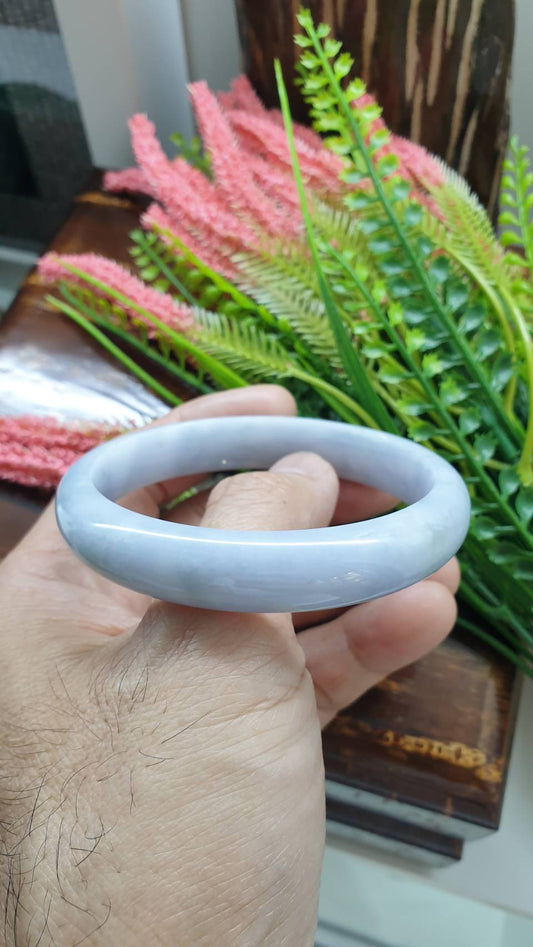Lavender Jade Vintage Bangle S60 Type A Myanmar Natural Jadeite Classic Bracelet