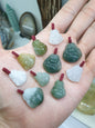 Jade Happy Buddha Pendant | Fei Cui - Type A Jadeite | Handwoven Thread Bail