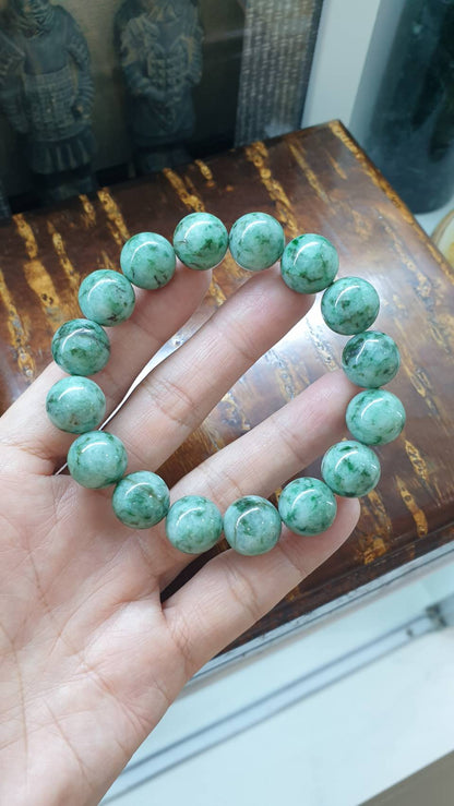 Gent's Style Jade Bracelet (18 cm) | Type A Natural Jadeite Vintage Beads