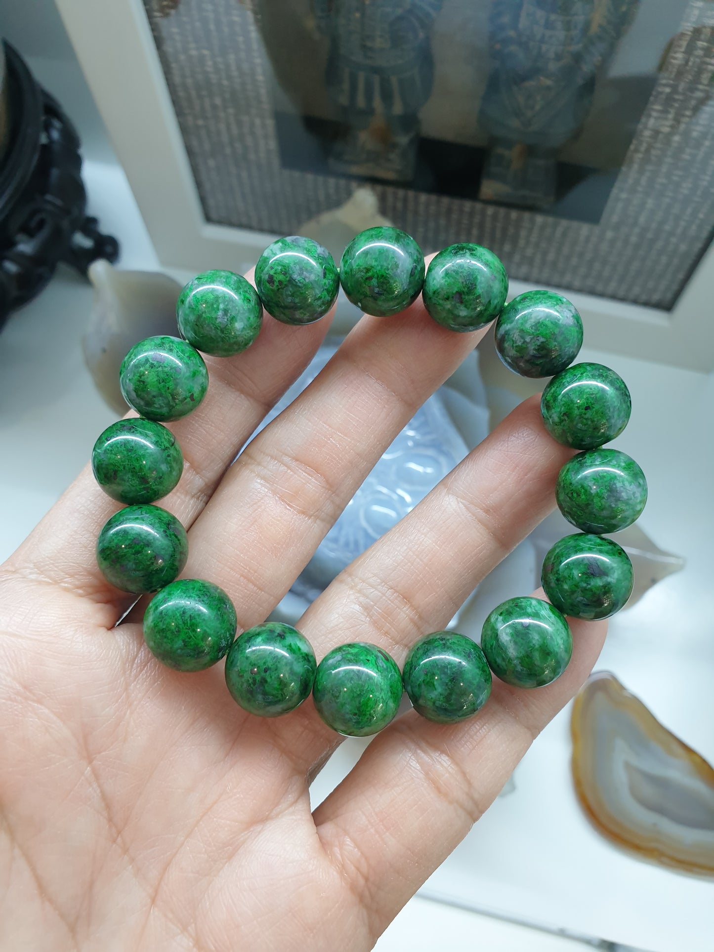 Mawsitsit Jade 13.5mm Round Beads Bracelet - Collectors Material