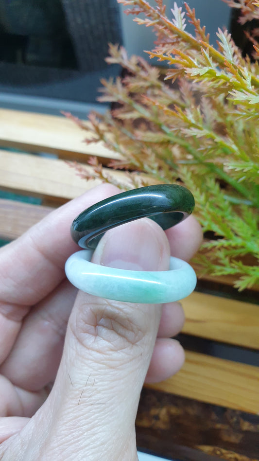 Plus Size Natural Jade Rings 15US Fei Cui Type A Myanmar Jadeite