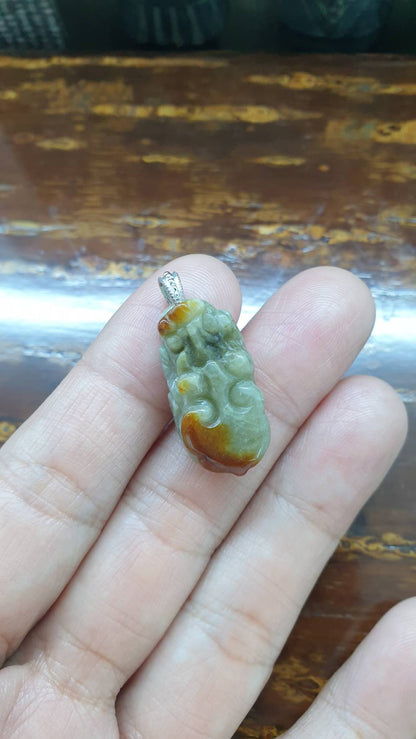 Jade Pixiu Pendant (Selection) | Type A Natural Jadeite | Sterling Silver Bail