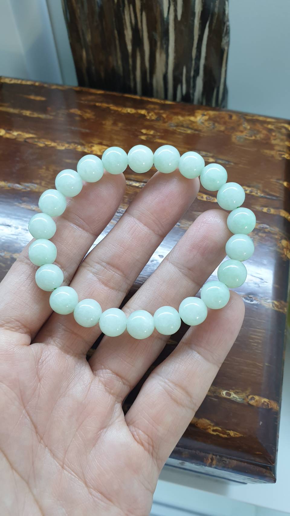 Type A Natural Silky Green Jadeite 17cm Bracelet Myanmar Origin