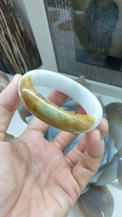 Honey Jade Bangle (Size 57 - 58)(Selection) | Type A Natural Jadeite | Lucky Charm Wrist Candy for Her