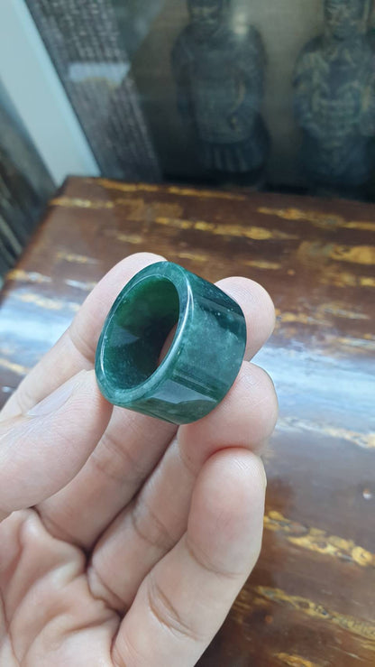 Gent's Style - Blue Jade Ring (12 US) | Type A Natural Jadeite