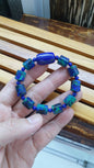 Gemstone Beads His or Hers Bracelets 17 cm - Natural Stone Cylinder Beads 10 mm